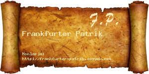 Frankfurter Patrik névjegykártya